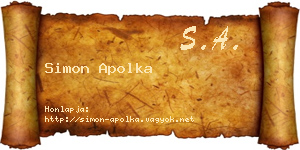 Simon Apolka névjegykártya